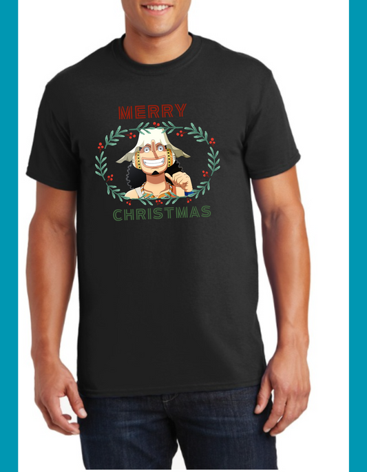 .ONE PEICE ussop christmas tshirt