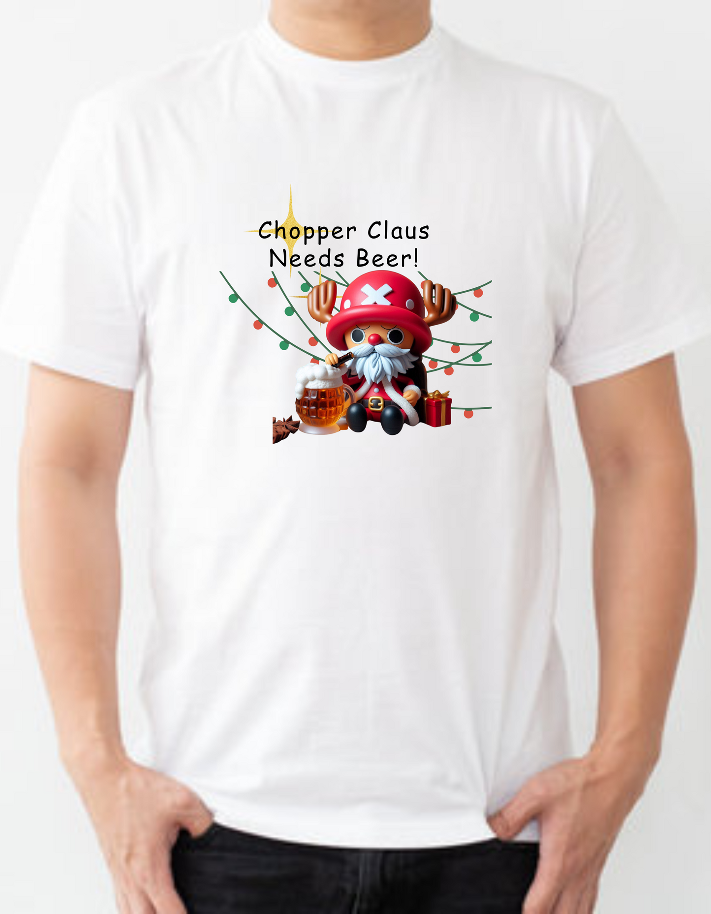 .ONE PEICEchopper christmas tshirt
